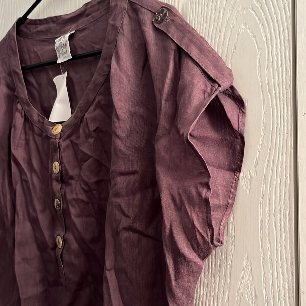 Match Point - Purple Button-Down Blouse - Picture 2 of 5